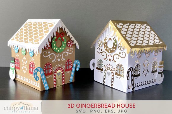 3D Gingerbread House SVG File