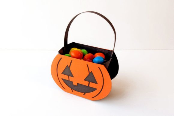 3D Paper Pumpkin Pail Basket SVG File