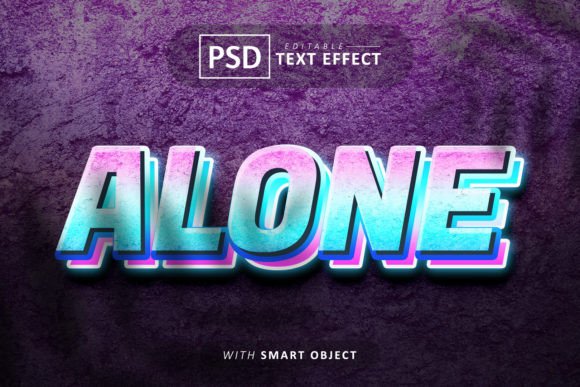 Alone 3d Text Effect Editable for Professional Design Workflows