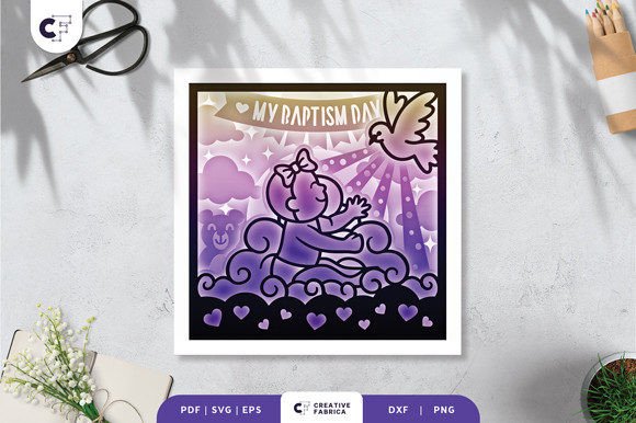 Baby Girl Baptism 3D Shadow Box: A Creative and Meaningful Craft Project