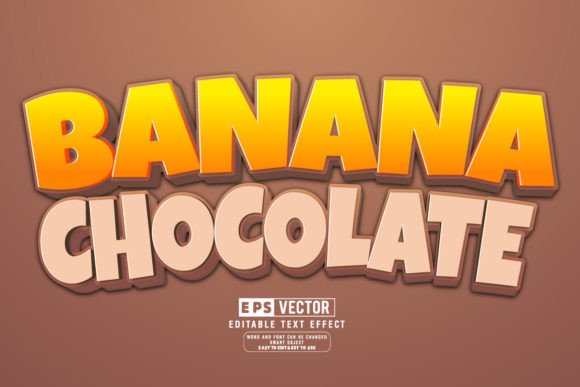 Banana Chocolate 3D Editable Text Effect for Creative and Professional Use