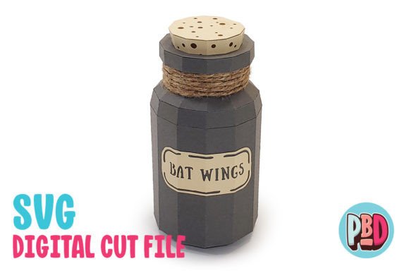 Bat Wings Bottle 3D Papercraft: A Unique Halloween Decor Option