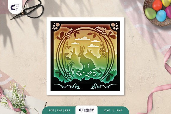 Bunny Floral Wreath 3D Shadow Box – A Creative Easter Craft for Every Occasion