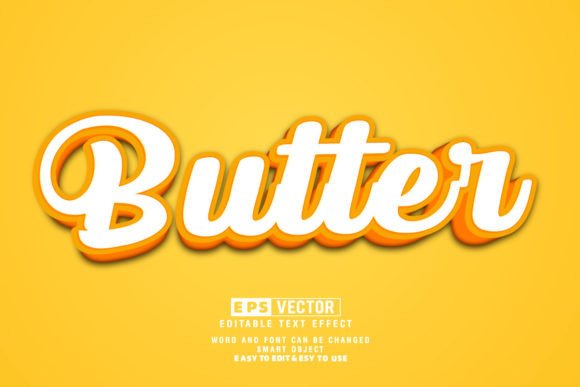Butter 3d Editable Text Effect Vector