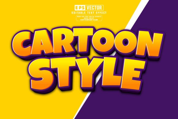 Cartoon Style 3d Editable Text Effect Ve for Creative Designers