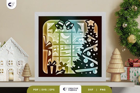 Christmas Night Window 3D Paper Cut SVG: A Creative Holiday Project for Crafters