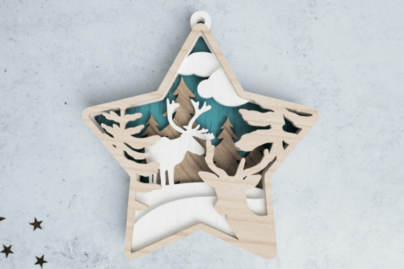 Christmas Star Ornament 3D Layered Laser Cut