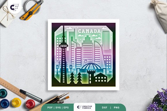 Discover the Beauty of the Canada Skyline 3D Shadow Box