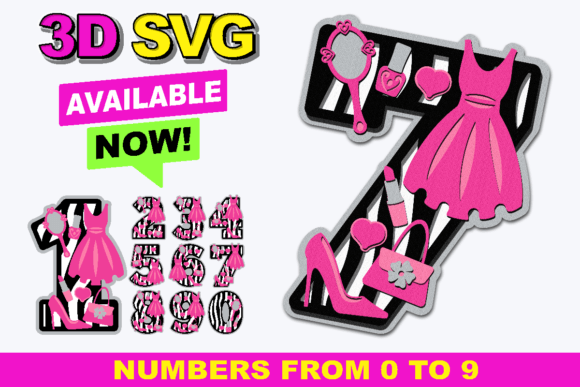 Diva Numbers 3D SVG: Creative 3D Design for All