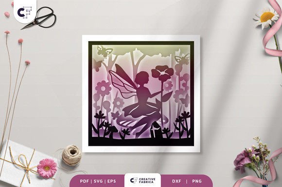 Fairy in Flower Garden 3D Shadow Box
