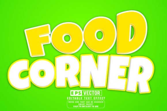 Food Corner 3D Editable Text Effect for Designers