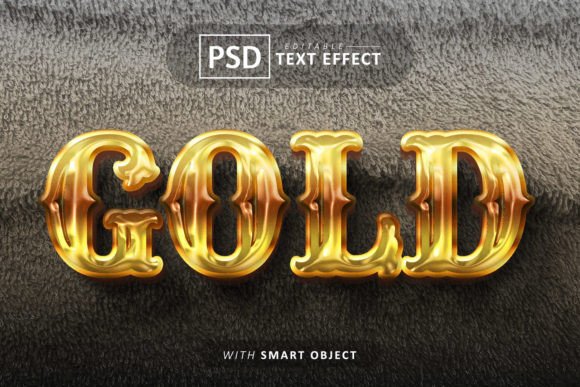Gold Text - Editable 3d Font Effects