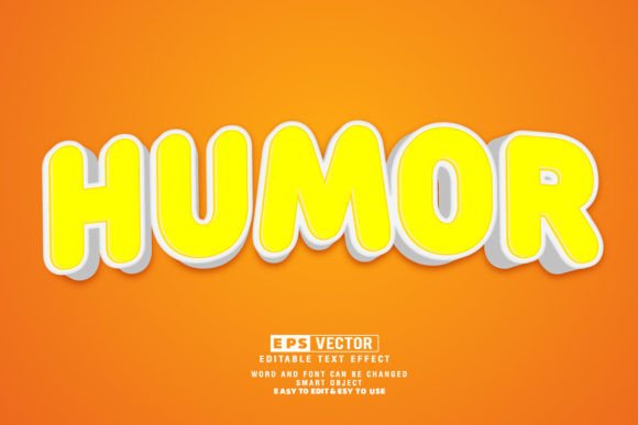 Humor 3D Editable Text Effect Vector