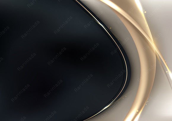 Luxury Black Satin 3D Golden Lines