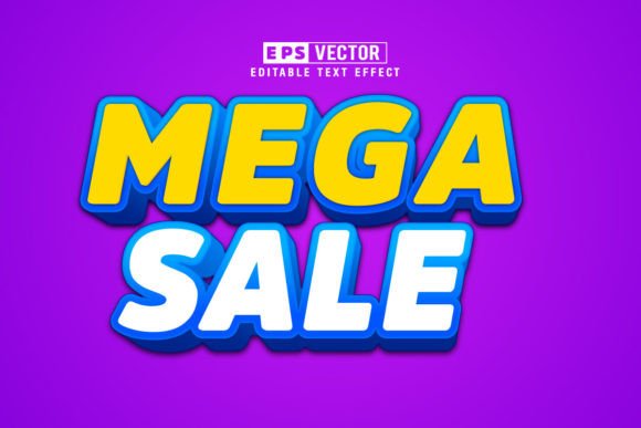 Mega Sale 3d Editable Text Effect Vector: A Versatile Design Tool