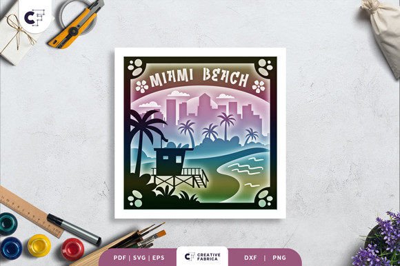 Miami Beach 3D Shadow Box Paper Cut: A Creative Way to Capture the Magic of the Coast