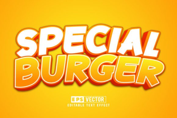 Special Burger 3D Editable Text Effect and Vector Design: A Creative Tool for Digital Artists