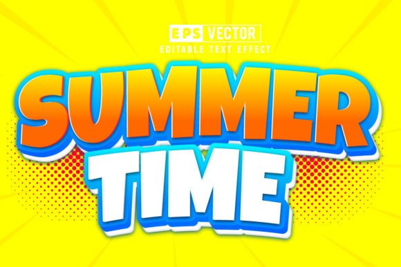 Summer Time 3d Editable Text Effect Vect