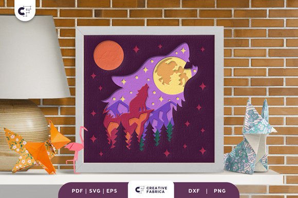 Wolf Head Silhouette 3D Shadow Box: A Creative and Unique Craft Project